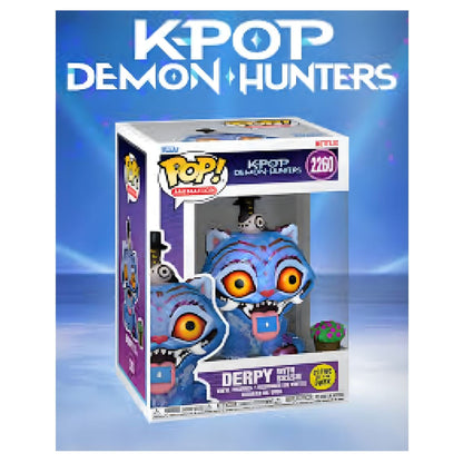 Funko Pop Derpy with Sussie K-Pop Demon Hunters blue glow-in-the-dark monster