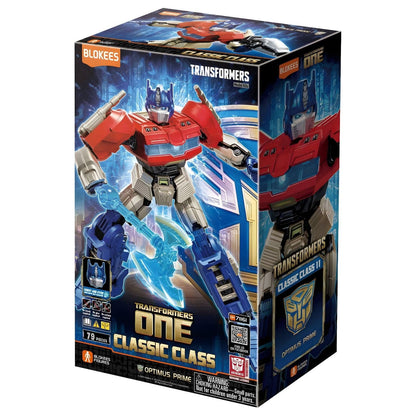 Blokees Transformers One Optimus Prime kit red and blue buildable figure with battle accessory