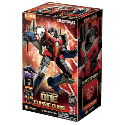 Blokees Transformers Starscream Kit Transformers figure in dynamic pose with red, blue, and grey colours