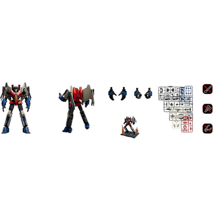 Blokees Transformers Starscream Kit Transformers figure in dynamic pose with red, blue, and grey colours