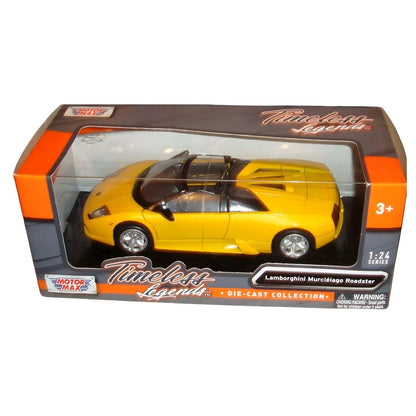 Lamborghini Murcielago Roadster Yellow vibrant yellow convertible, toy car with sporty style