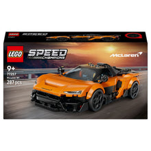 Lego Speed Champions McLaren W1 carro laranja e preto com minifigura piloto e capacete