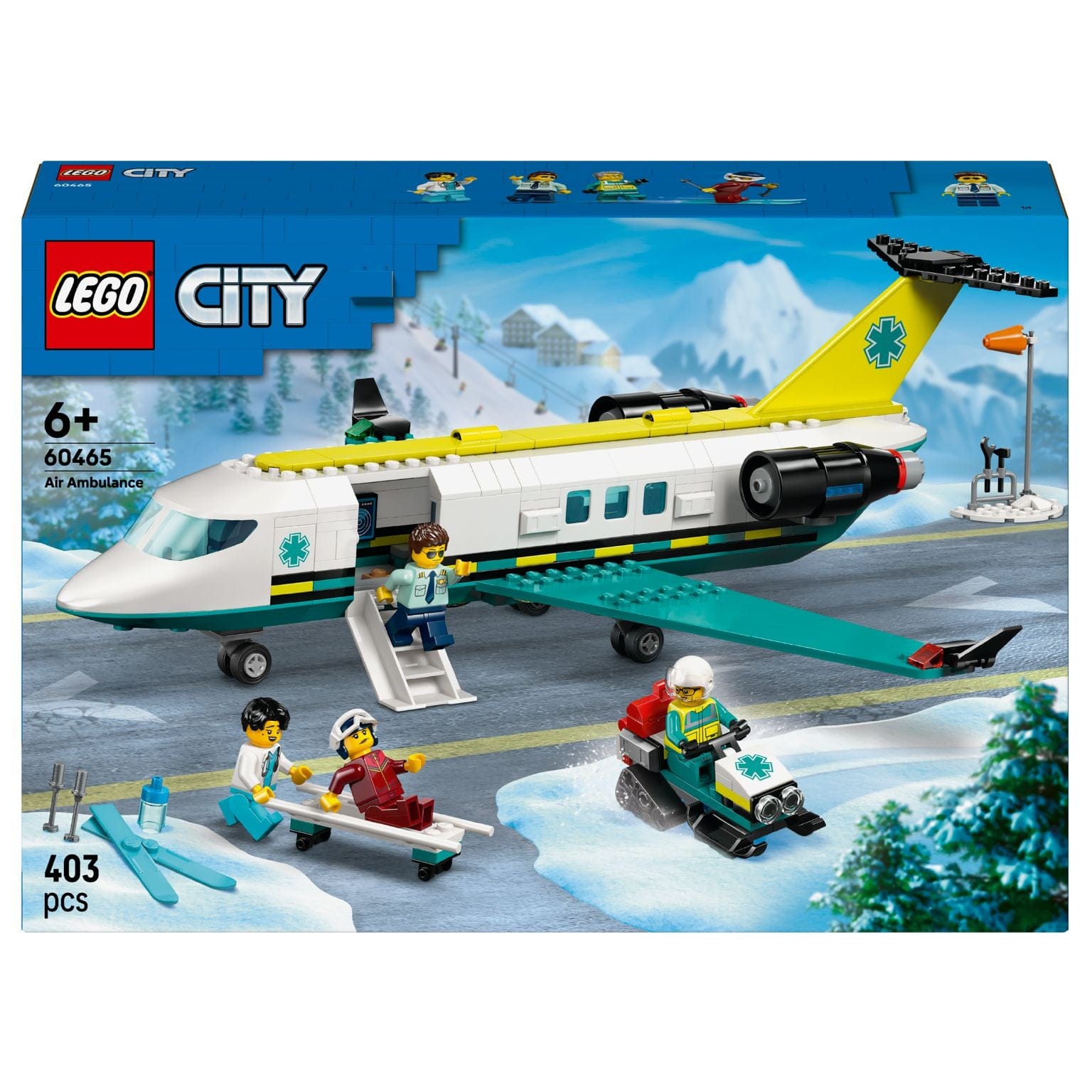 LEGO City Ambulância Aérea de Emergência em destaque