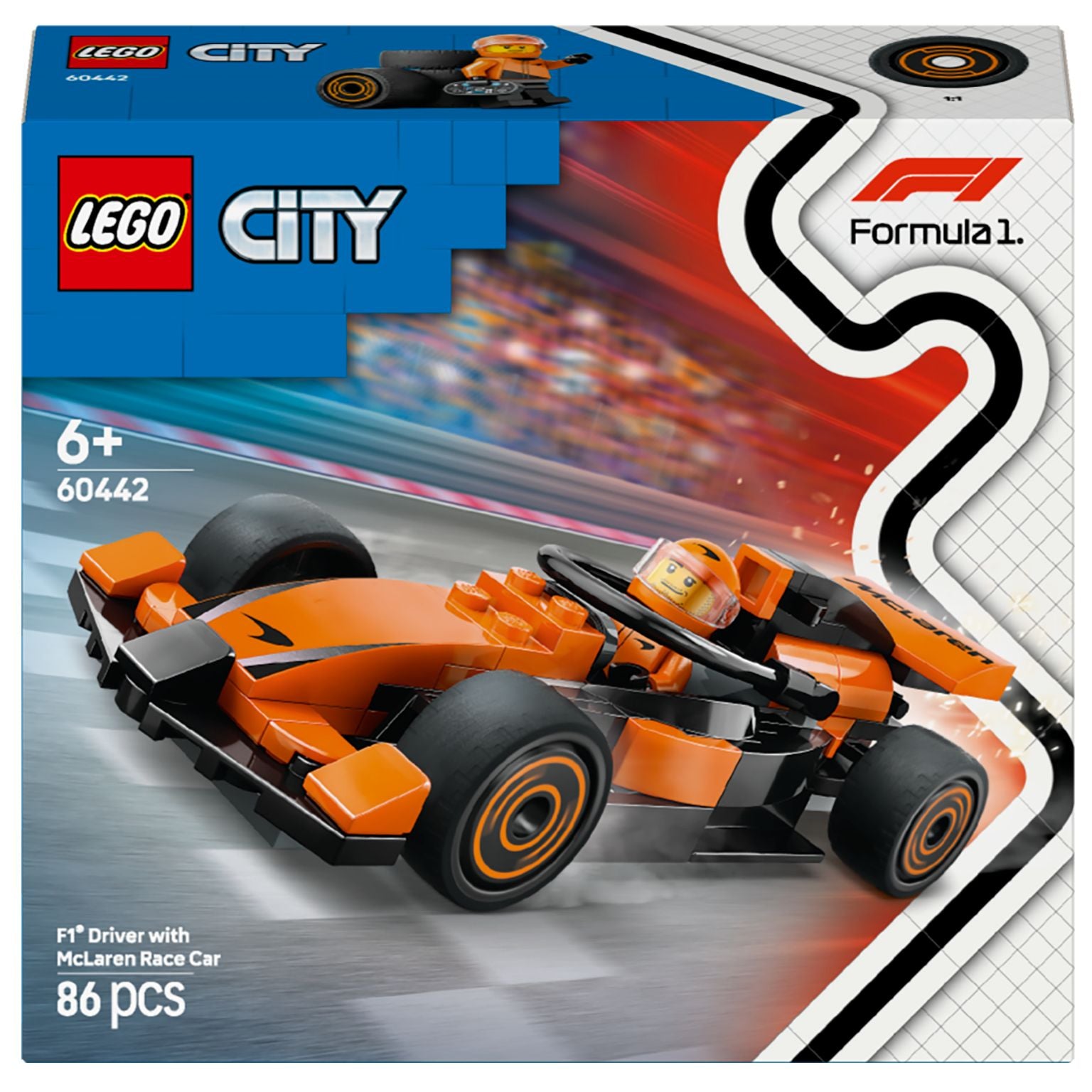 Lego City 60442 Piloto de F1 com Carro de Corrida McLaren