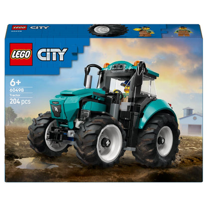 Lego City Tractor in turquoise with farmer, farm vehicle for children