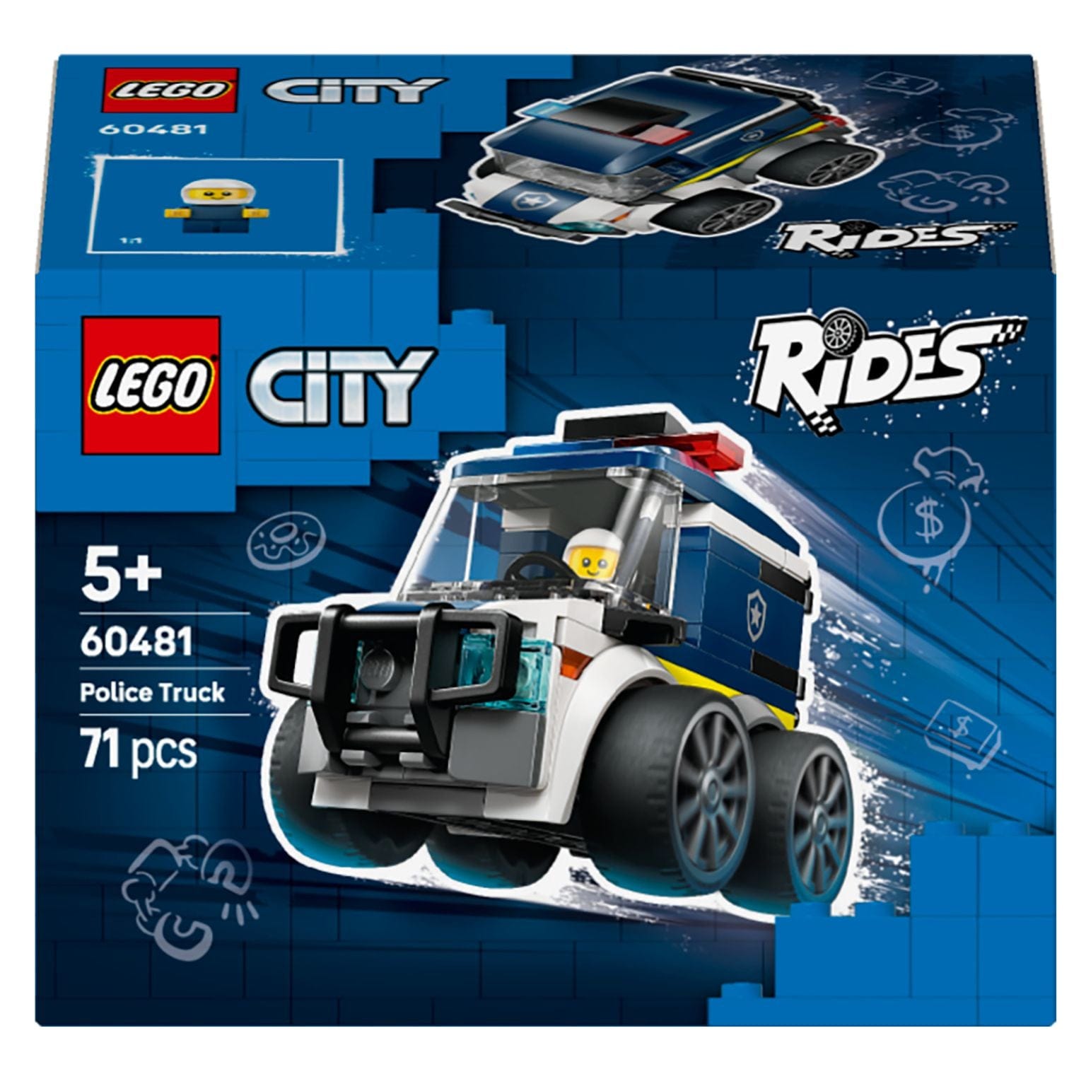 Lego City Camião da Polícia com agente em miniatura e luzes de patrulha