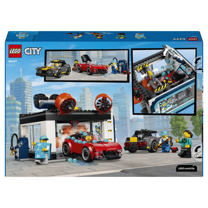 LEGO City Drive-through Car Wash 60497 with washing station and characters