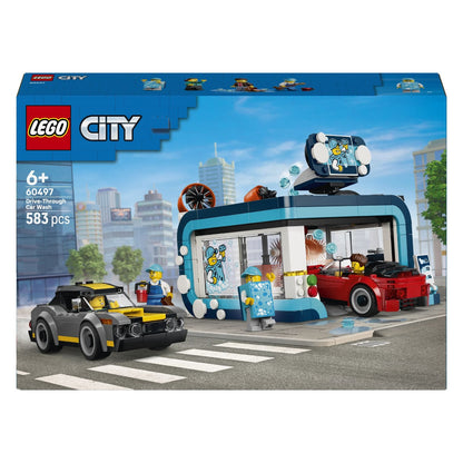 LEGO City Drive-through Car Wash 60497 with cars and characters