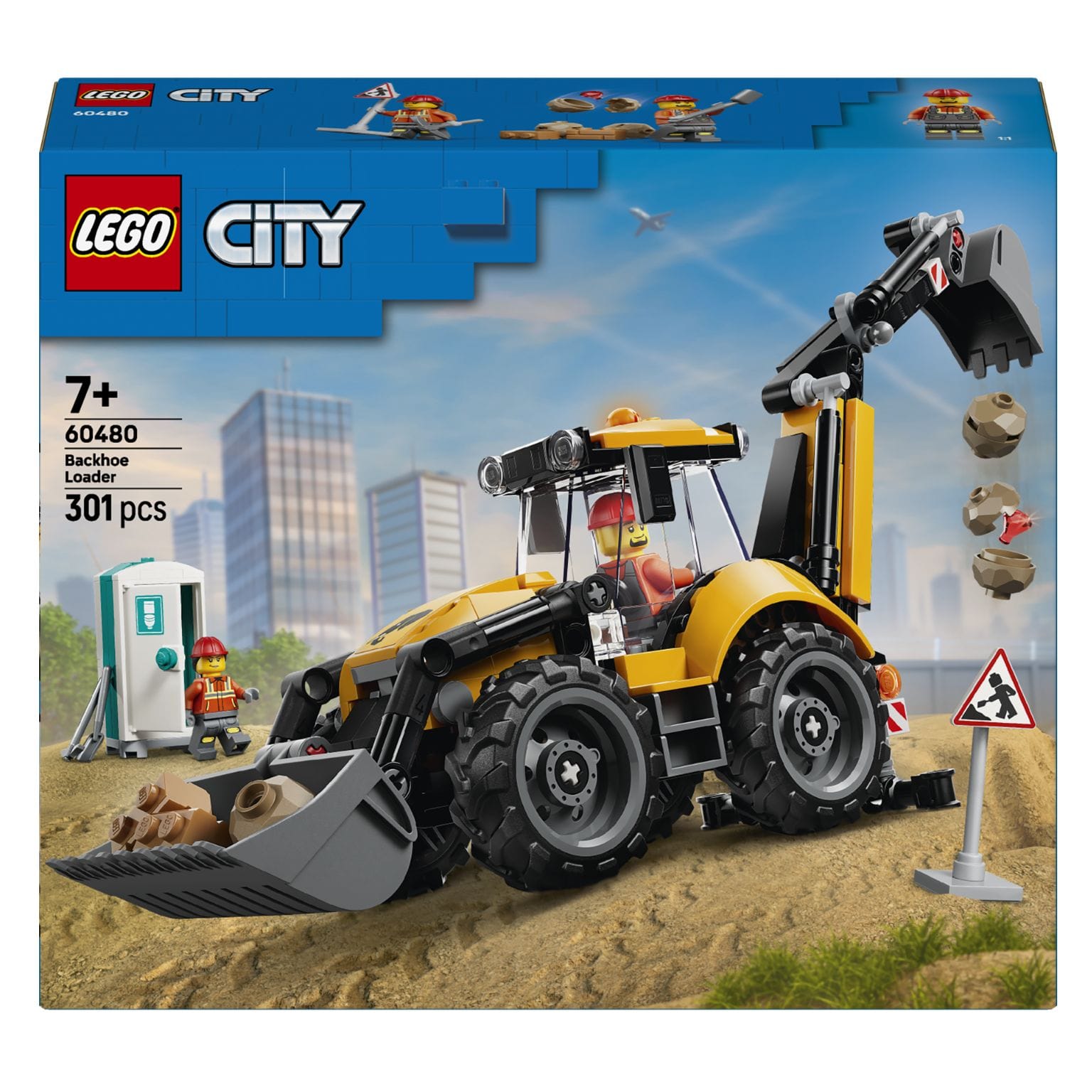 LEGO City Retroescavadora Amarela para brincadeiras de construção