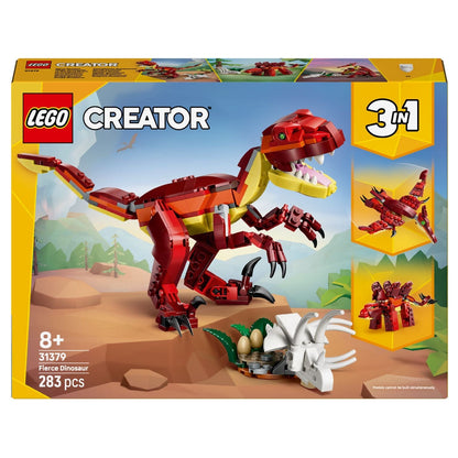 Lego Creator Fierce Dinosaur red under construction with prehistoric scenery and nest