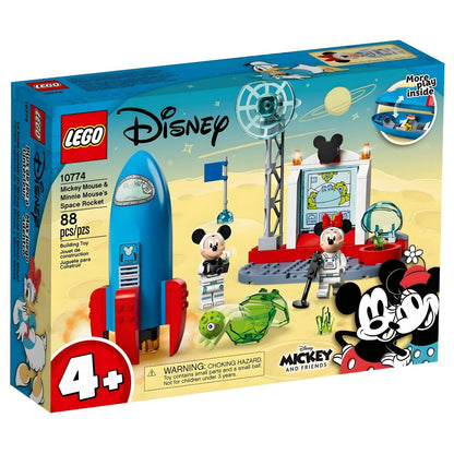 Lego Disney space rocket with astronaut Mickey and Minnie and control base