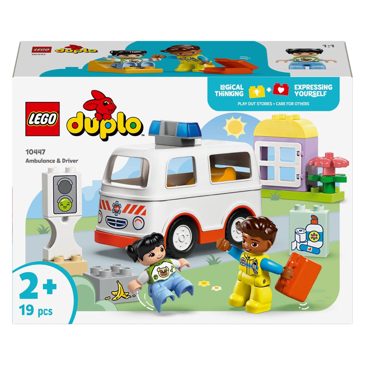 LEGO DUPLO Ambulância e Condutor 10447 – conjunto de brincar de resgate