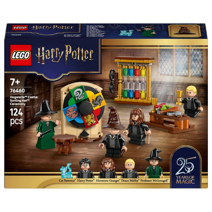 Lego Harry Potter Hogwarts Castle Sorting Hat ceremony with Hogwarts characters and accessories