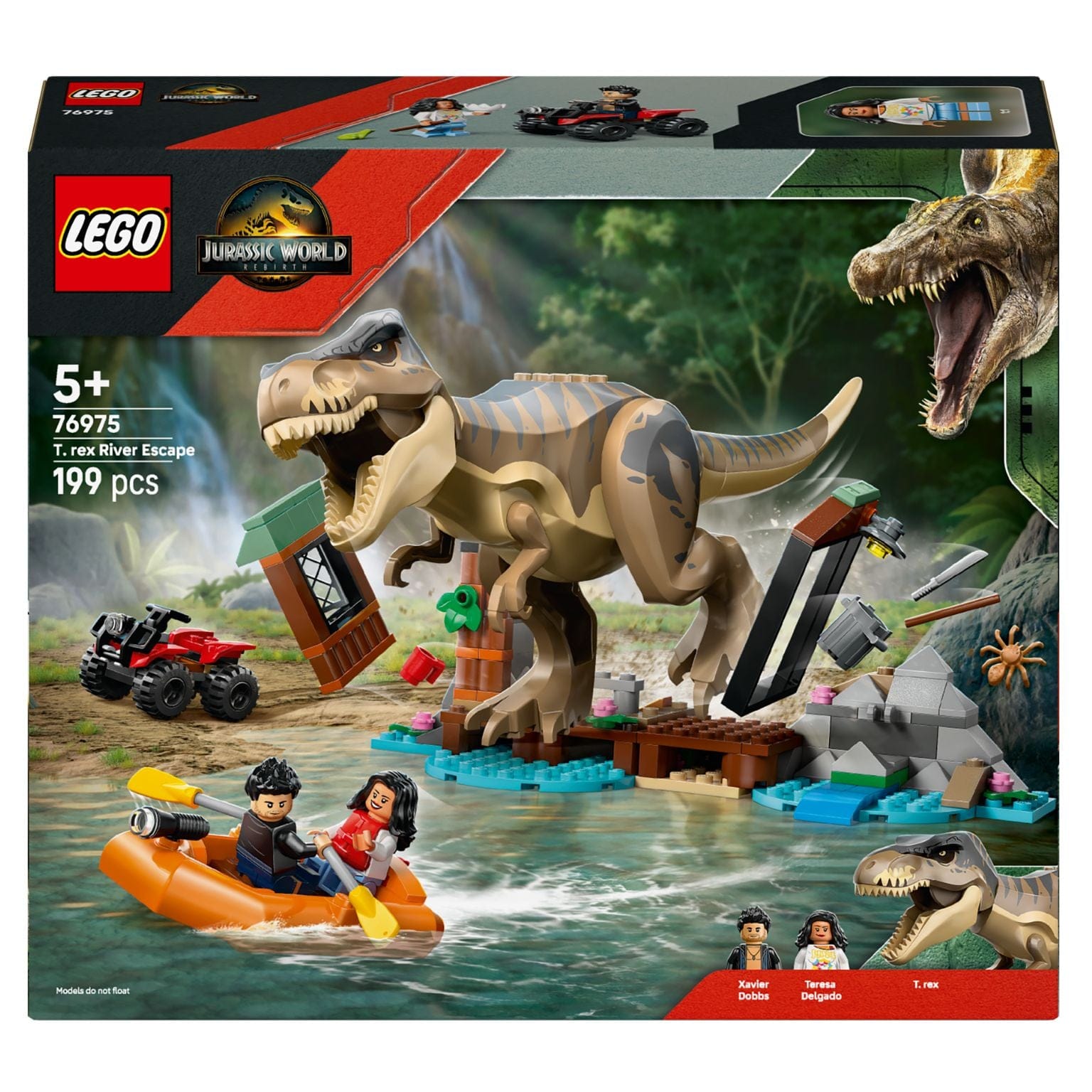 LEGO Jurassic World Fuga Pelo Rio do T. rex em destaque
