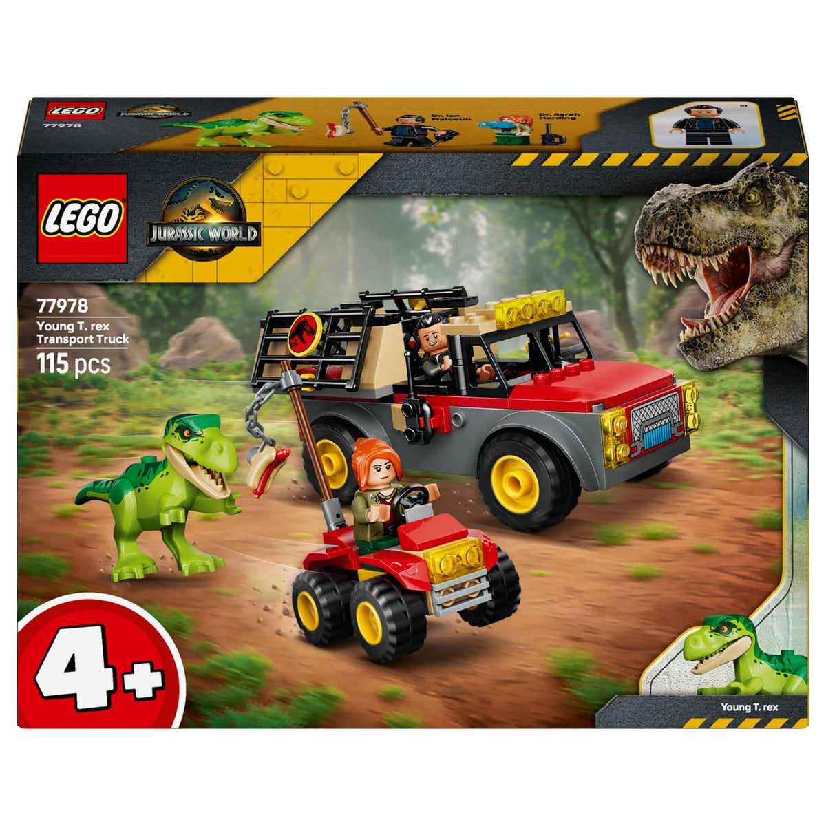 LEGO Jurassic World Carrinha de Transporte de T. rex Jovem em vista principal