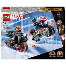Lego Marvel Motos de Viúva Negra e Capitão América com duas motos e minifiguras em ação