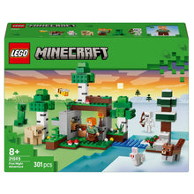 LEGO Minecraft Aventura na Primeira Noite com cenário de sobrevivência criativa