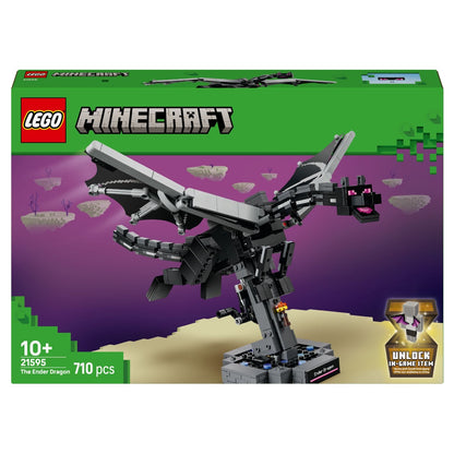LEGO Minecraft Ender Dragon with battle scene in the Minecraft universe