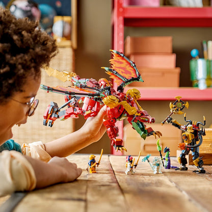 LEGO NINJAGO 71868 with Wyldfyre, Arin, Sora, and adversaries