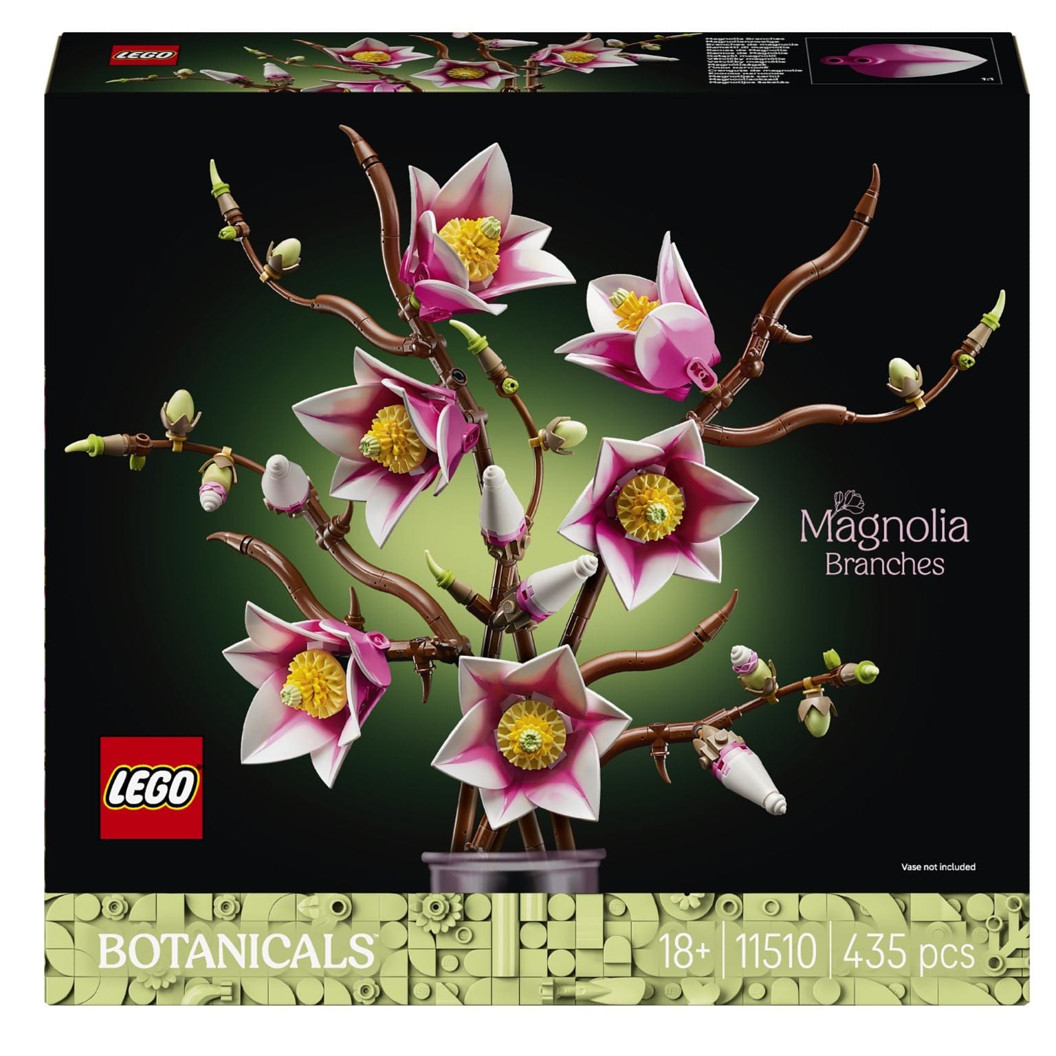 Lego Botanicals Ramos de Magnólia com flores rosa e brancas em ramos decorativos