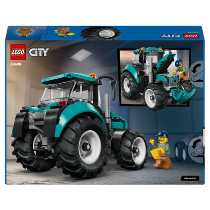 Lego City Tractor in turquoise with farmer, farm vehicle for children