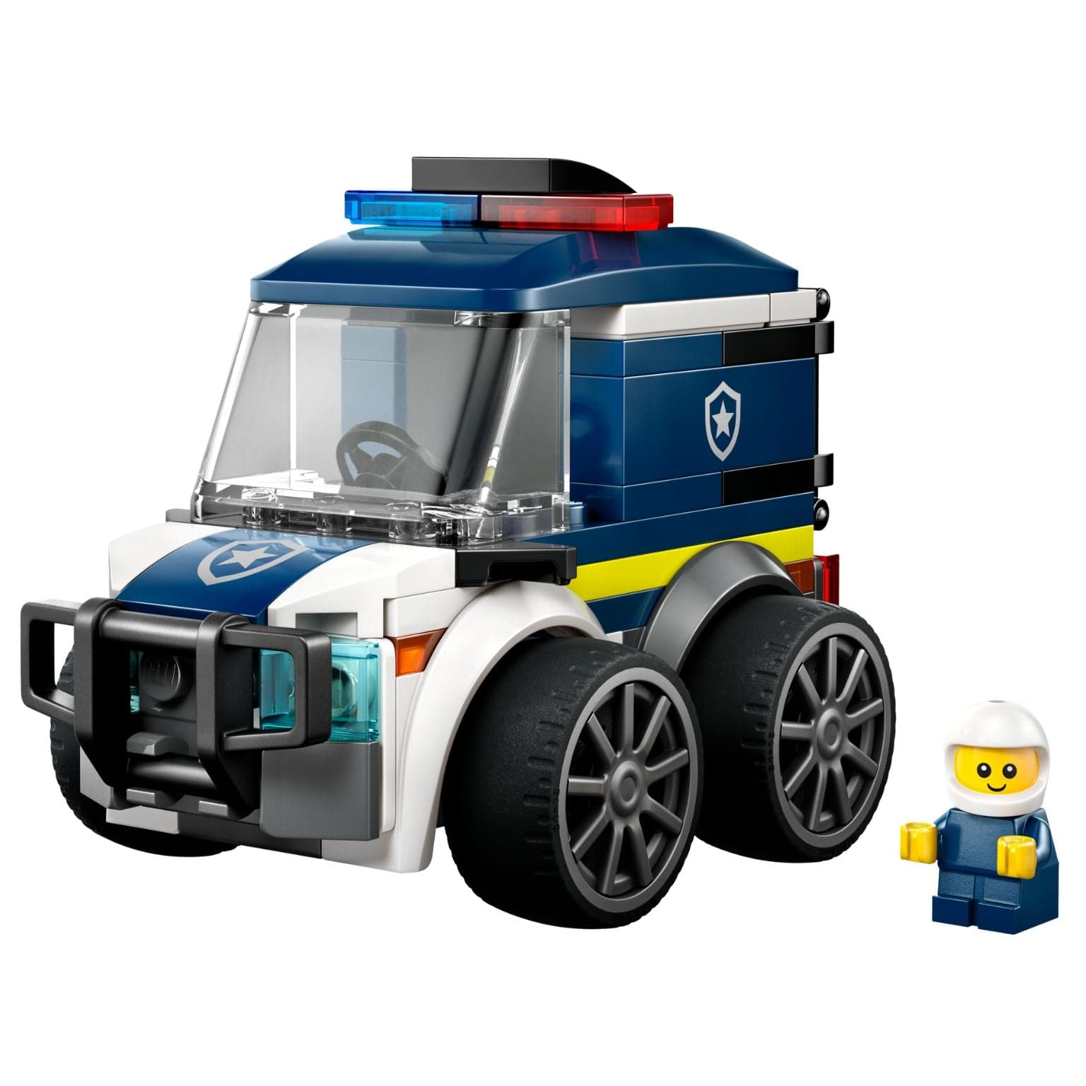Lego City Camião da Polícia com agente em miniatura e luzes de patrulha