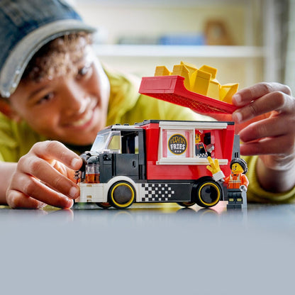 Lego City Fry Truck red food truck with fries on top and minifigures