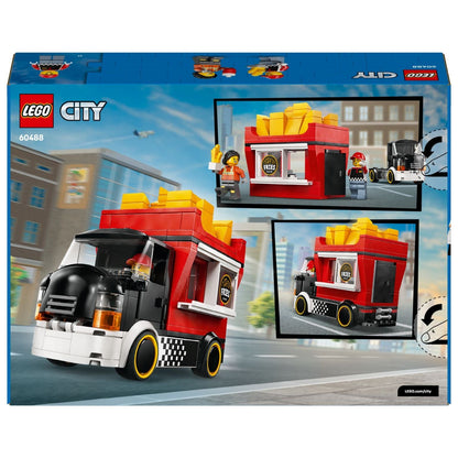 Lego City Fry Truck red food truck with fries on top and minifigures