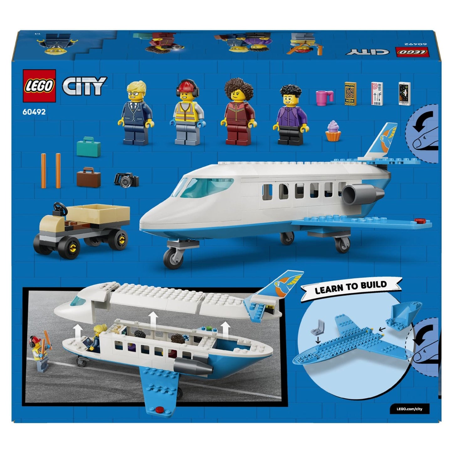 LEGO City Jato de Passageiros para histórias com passageiros e destinos