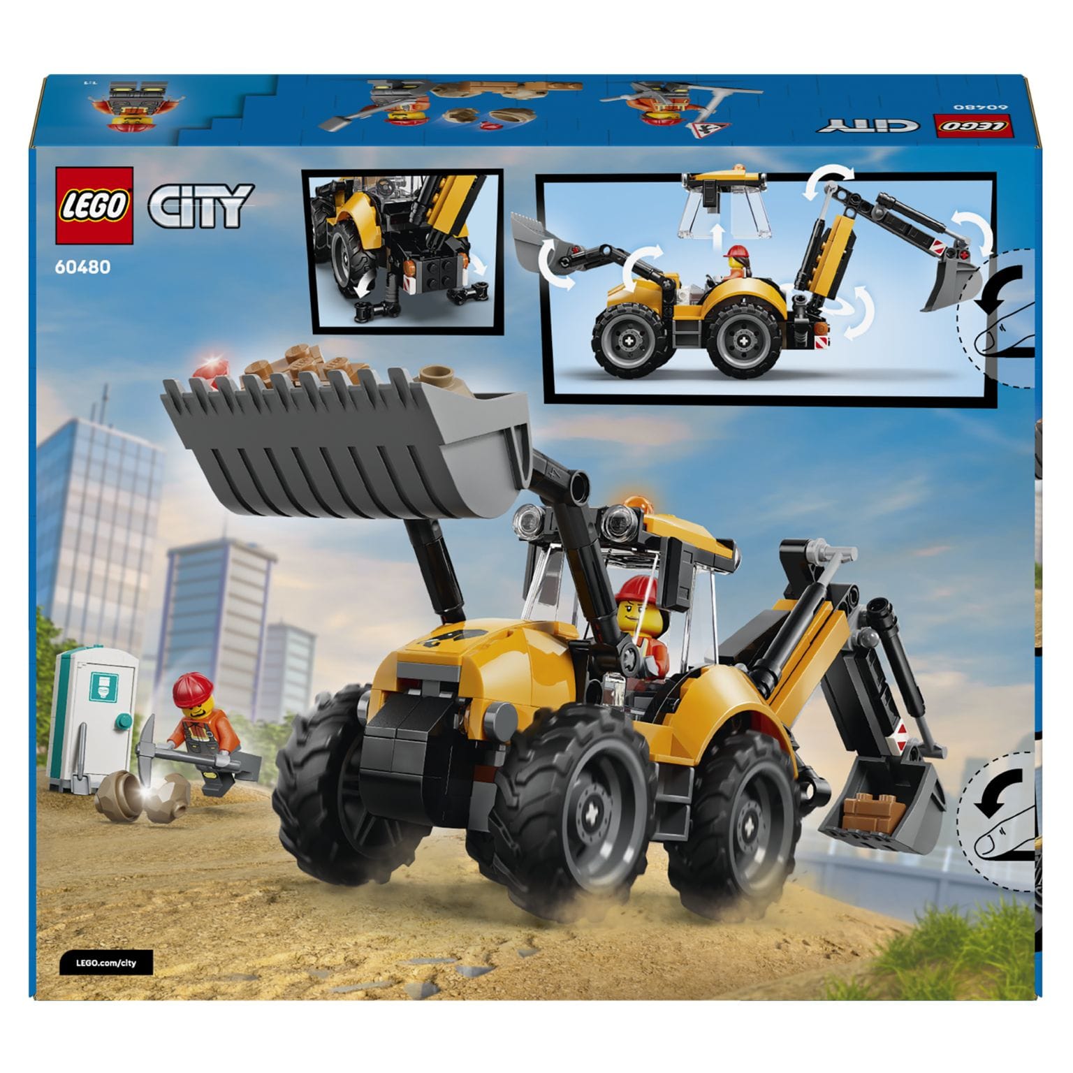 LEGO City Retroescavadora Amarela para criar missões de construção