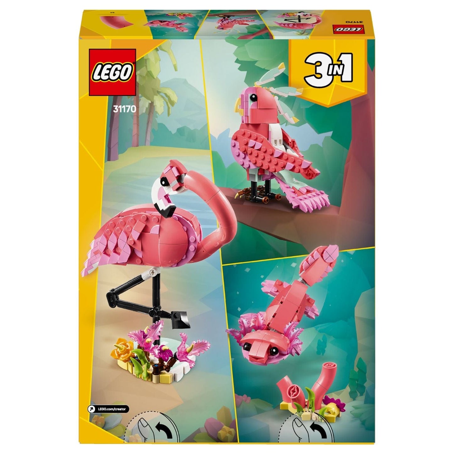 LEGO Creator Flamingo Cor-de-rosa com imagem complementar