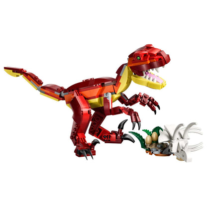 Lego Creator Fierce Dinosaur red under construction with prehistoric scenery and nest