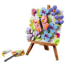 Quadro floral LEGO Creator com cores suaves e inspiração decorativa