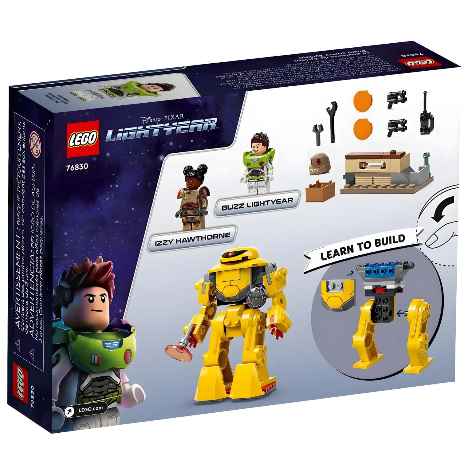Lego Disney Buzz Lightyear Caça ao Zyclops com Buzz, Izzy e vilão amarelo em cenário de missão