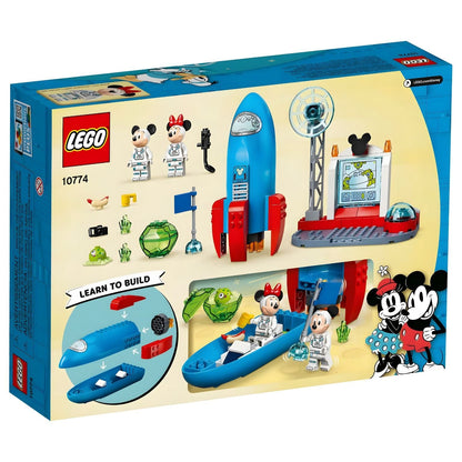 Lego Disney space rocket with astronaut Mickey and Minnie and control base