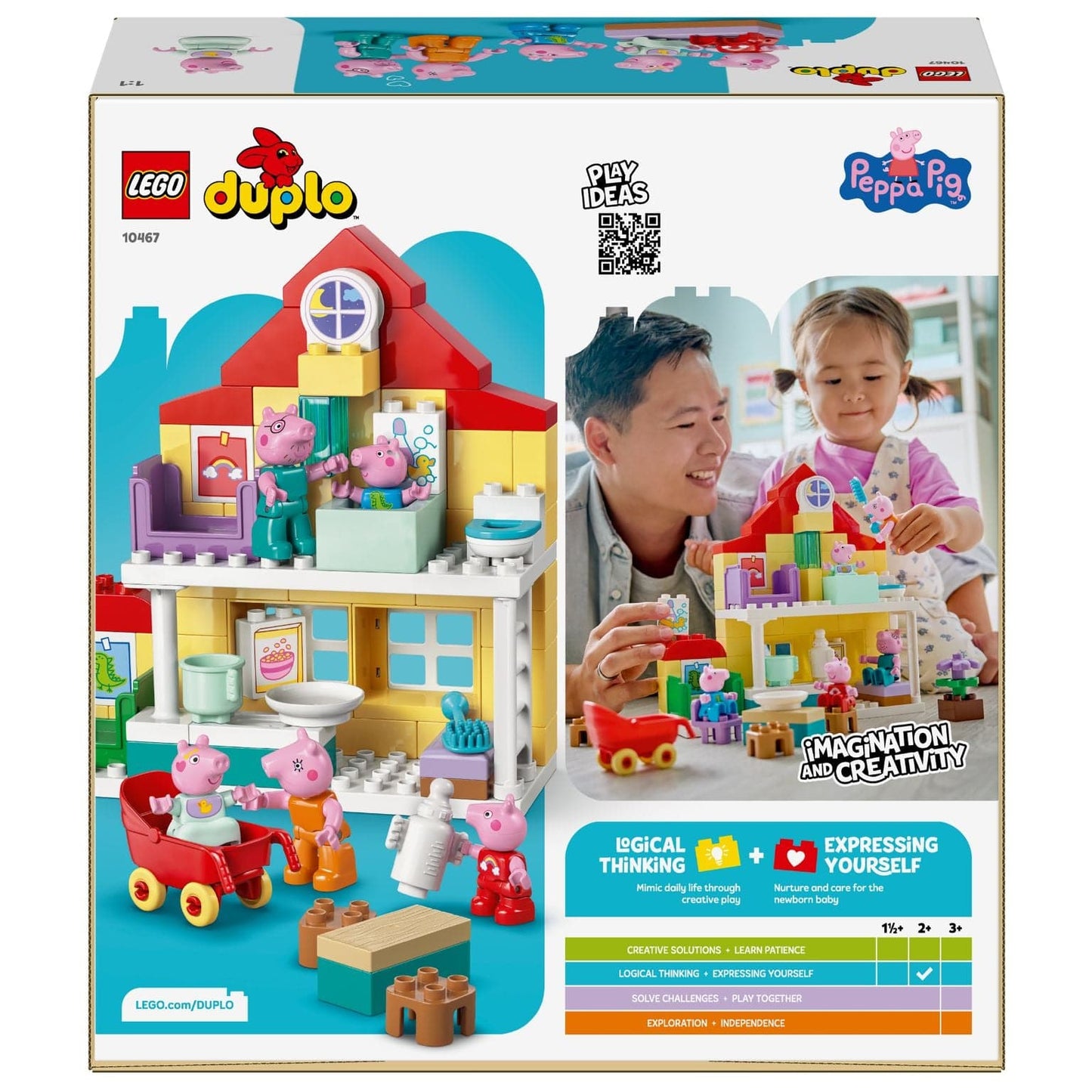 Lego Duplo Casa da Família com personagens Peppa Pig a brincar numa casa colorida