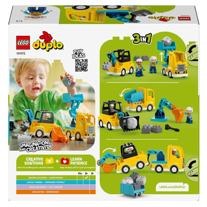 Lego Duplo 3-in-1 Construction Vehicles with truck, excavator, and DUPLO pieces for play