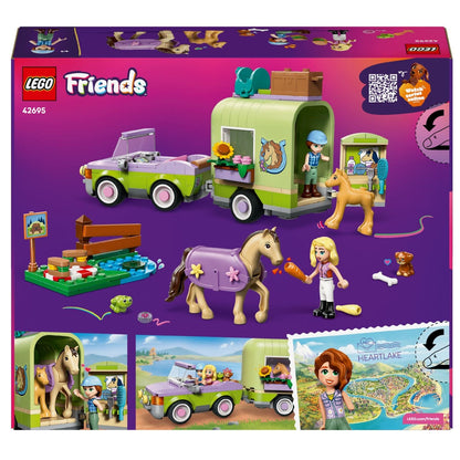 Lego Friends Horse and Foal Trailer with car, trailer, and horse figures in play scene