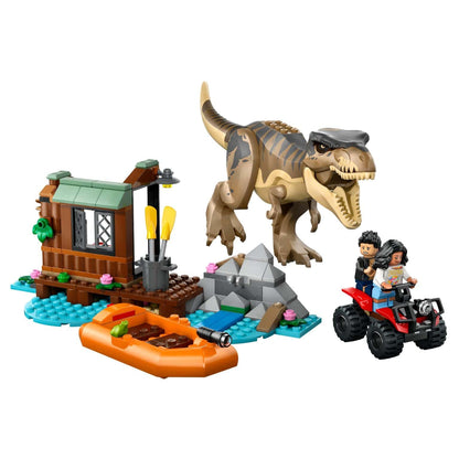 LEGO Jurassic World T. rex River Escape set with additional view