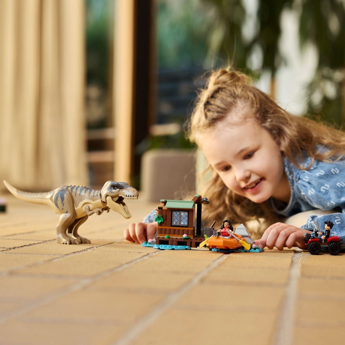 Detalhe do LEGO Jurassic World Fuga Pelo Rio do T. rex