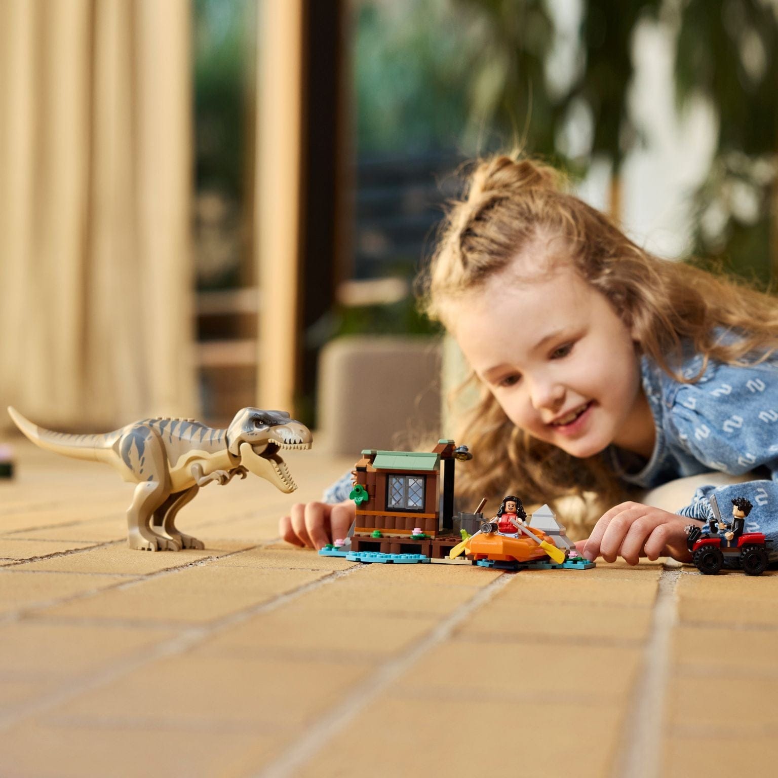 Detalhe do LEGO Jurassic World Fuga Pelo Rio do T. rex