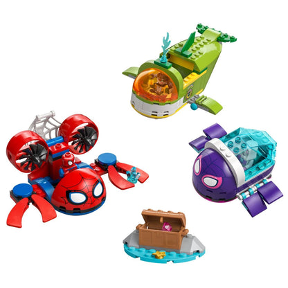 LEGO Marvel Spidey underwater vehicles with Spidey Ghost-Spider and Doc Ock on an underwater adventure