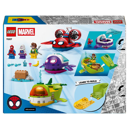 LEGO Marvel Spidey underwater vehicles with Spidey Ghost-Spider and Doc Ock on an underwater adventure