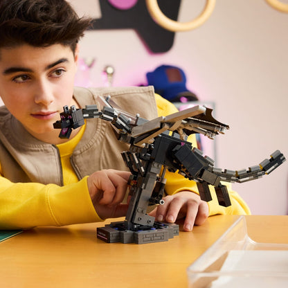 LEGO Minecraft Ender Dragon build to recreate game challenges