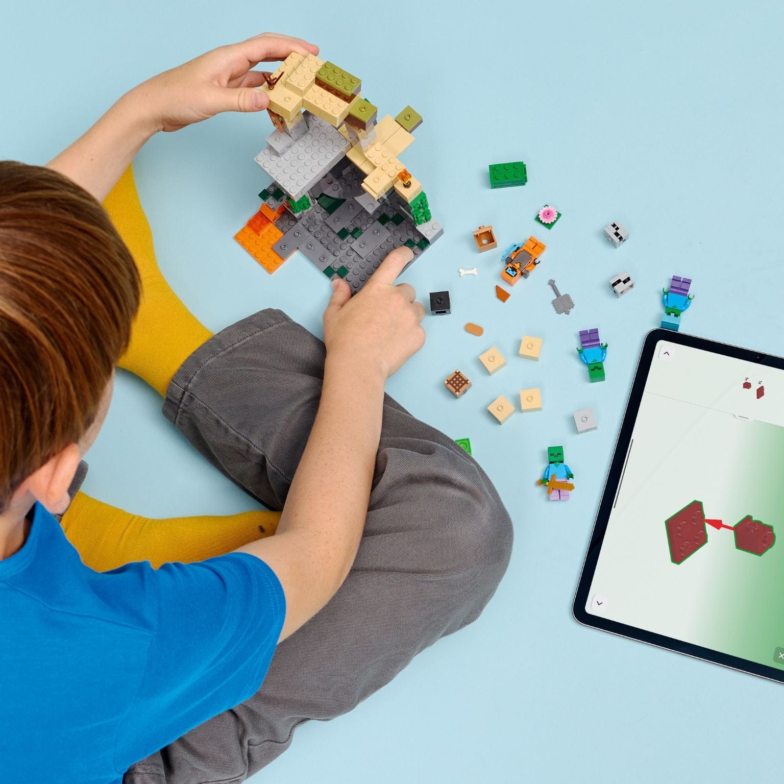 Lego Minecraft Masmorra de Zombies com cenário de masmorra e figuras para aventuras no Minecraft