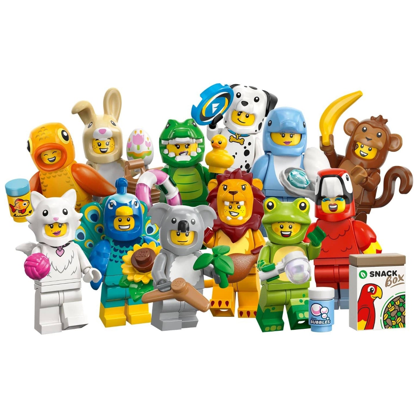Lego Minifiguras série de animais 28 com personagens em fatos de animais e acessórios divertidos