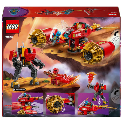 Lego Ninjago Kai's Storm Motorcycle Mech red vehicle with ninja robot and flame effects