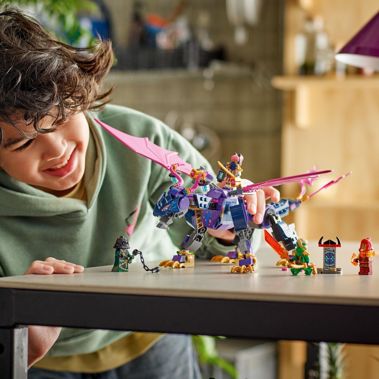 LEGO NINJAGO Rontu, a Mestre Dragão (71842) – dragão articulado com asas e minifiguras, set de 381 peças