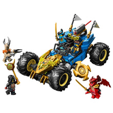 Lego Ninjago Carro Transformável do Jay com figuras ninja e veículo azul e dourado