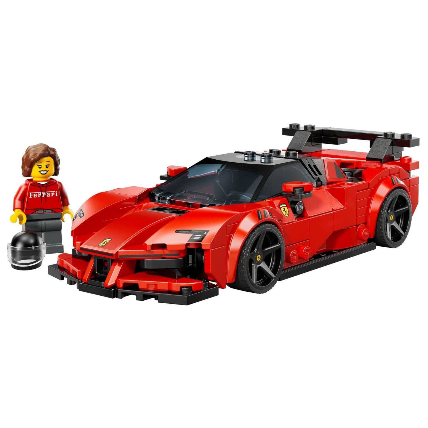 Lego Speed Champions Carro Desportivo Ferrari SF90 XX Stradale vermelho com asa traseira e minifigura Ferrari